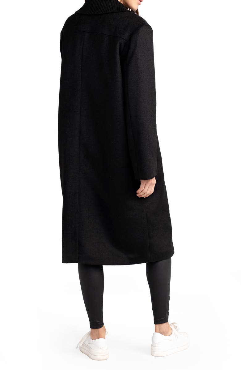 Belle & Bloom After Party Quilt Lined Wool Blend Coat, Alternate, color, Black