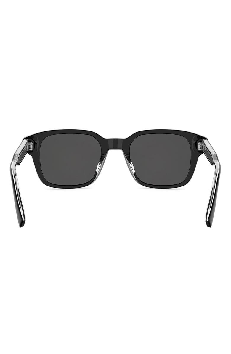 DIOR 'Dioribbon S1I 48mm Small Geometric Sunglasses, Alternate, color, Black/ Crystal / Smoke