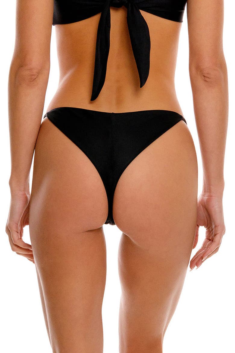 Maisie Dawn Solid Bikini Bottoms, Alternate, color, BLACK