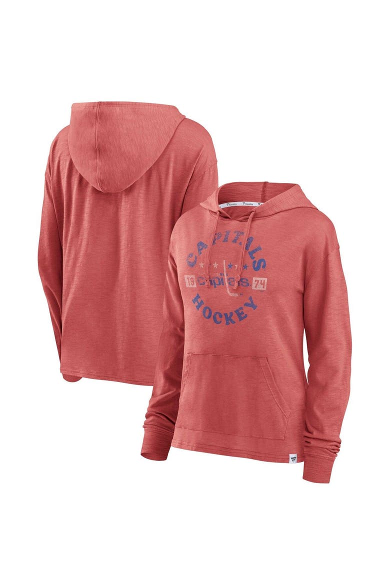 Women's Fanatics Branded Red Washington Capitals Heritage Salvation Waffle Pullover Hoodie, Main, color, Cardinal