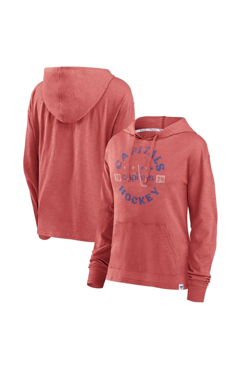 FANATICS Women's Fanatics Branded Red Washington Capitals Heritage Salvation Waffle Pullover Hoodie, Main, color, 