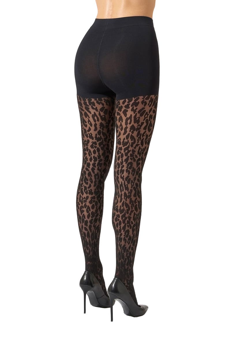 Wolford Leo Control Top Tights, Alternate, color, Black/ Black