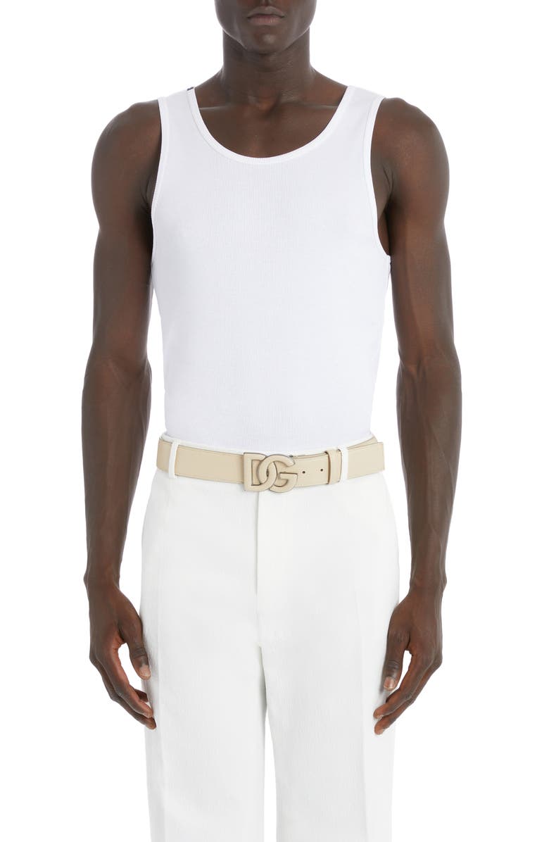 Dolce&Gabbana Cotton Rib Tank, Main, color, 