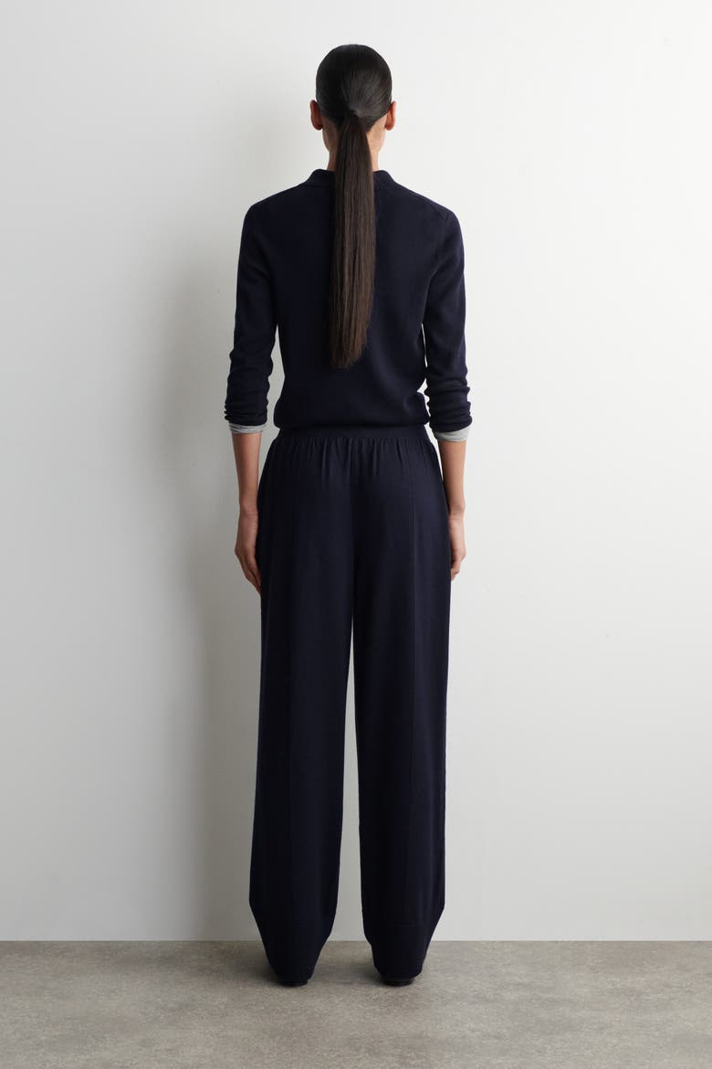 Elasticized Merino Wool Pants, Alternate, color, NAVY