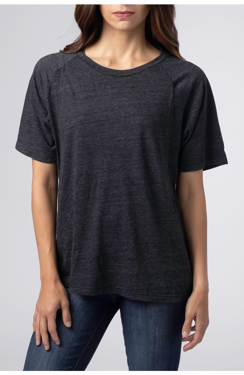 BUN Maternity Nursing Apparel Relax Nursing T Shirt Cotton Blend, Alternate, color, Black Charcoal