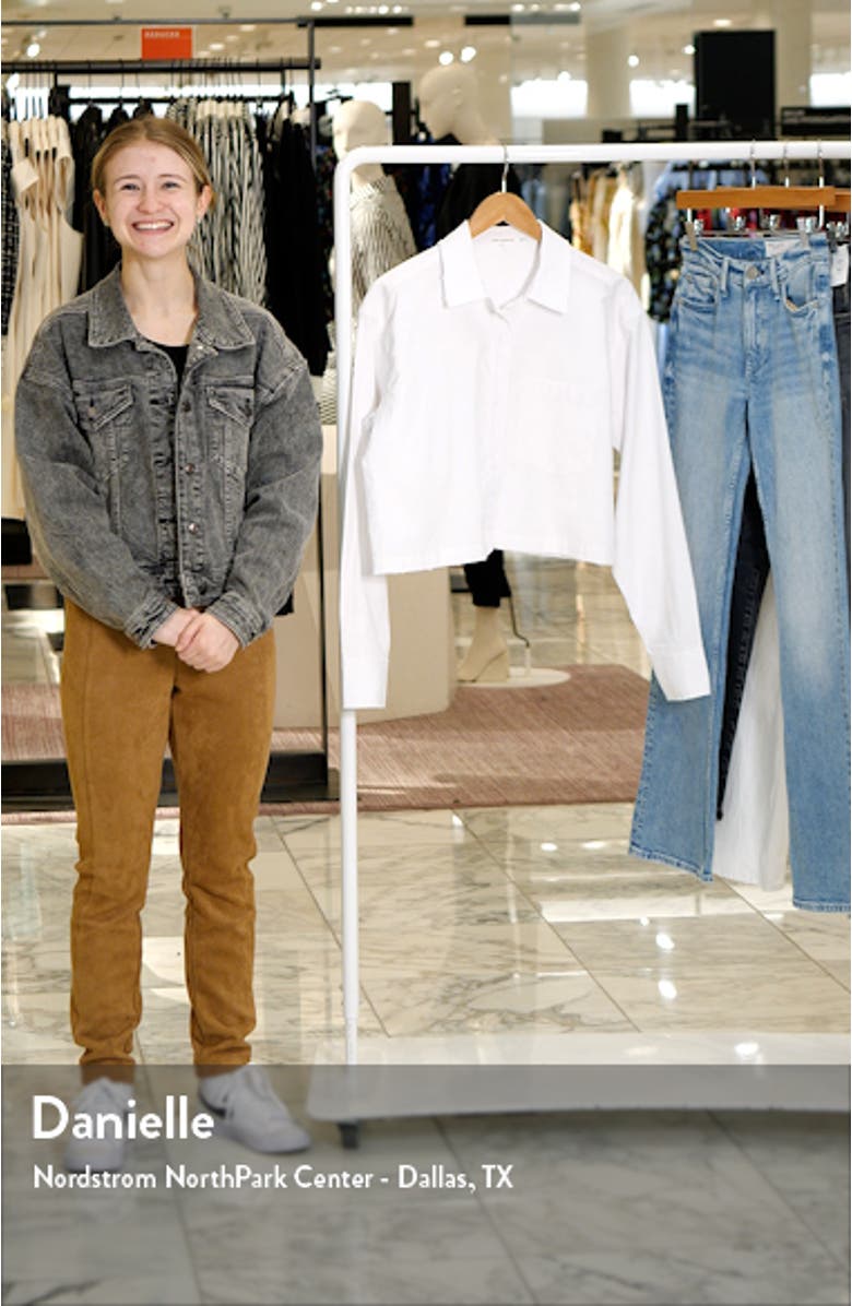 Distressed Cotton Blend Crop Shirt, sales video thumbnail