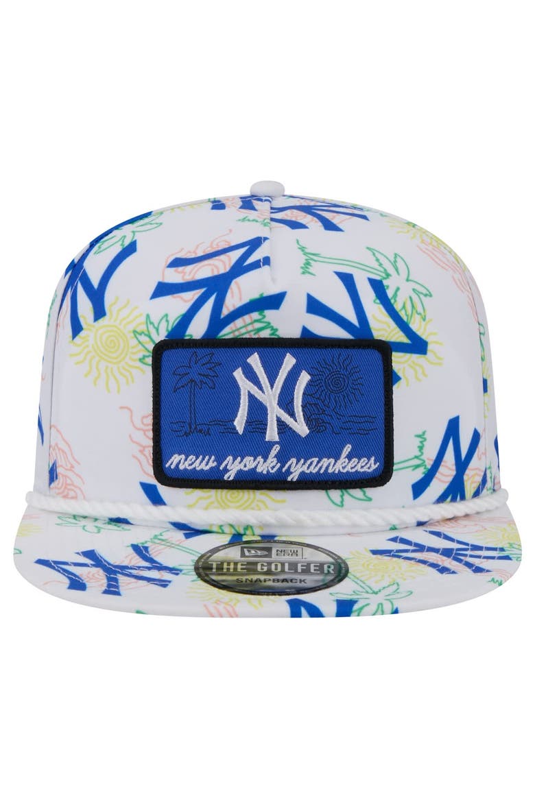Men's New Era White New York Yankees Islander Golfer Snapback Hat, Alternate, color, White