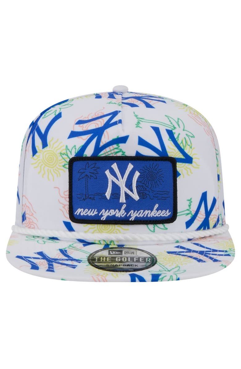 New Era Men's New Era White New York Yankees Islander Golfer Snapback Hat, Alternate, color, White