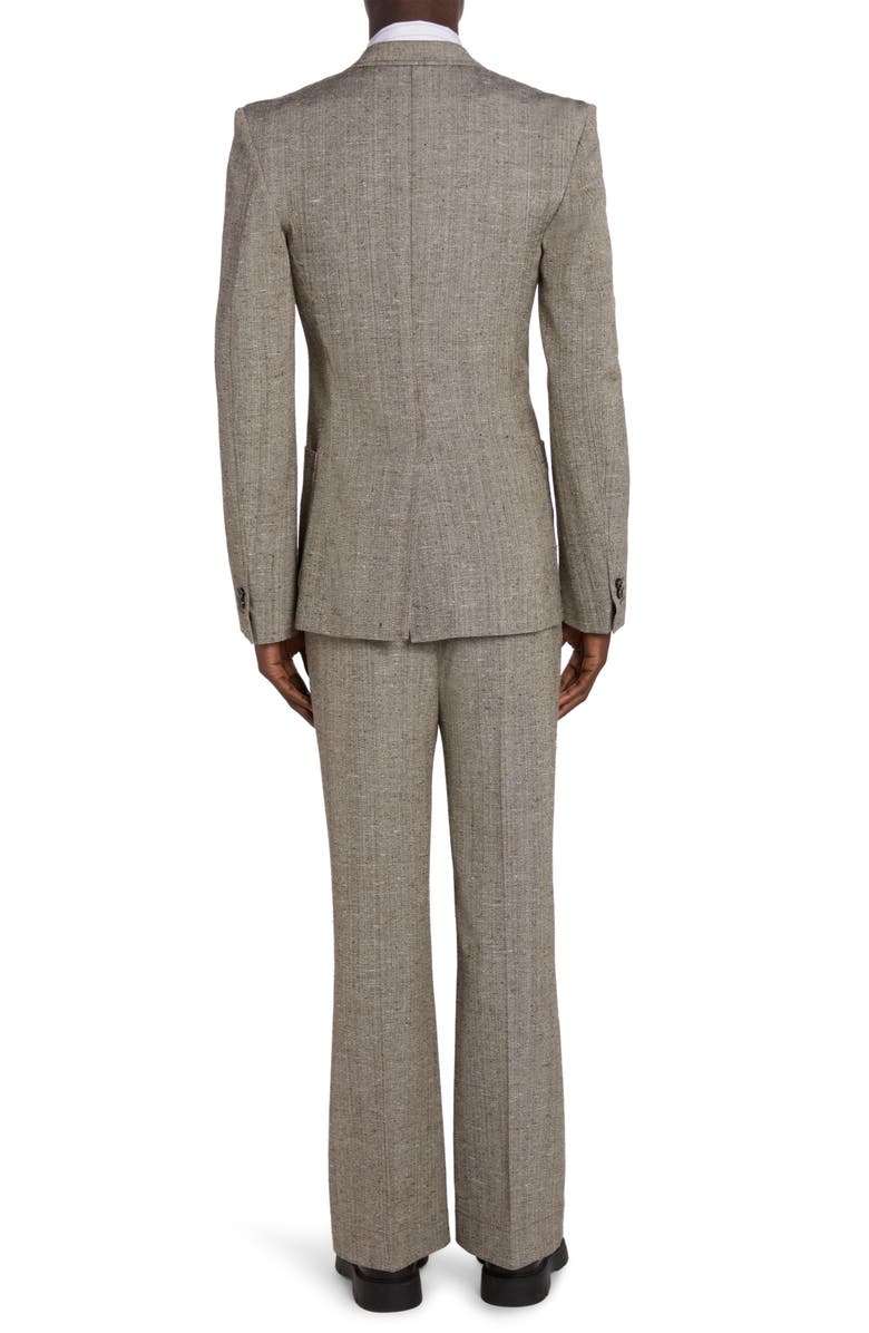 Bottega Veneta Knotted Melange One-Button Suit Jacket, Alternate, color, 2515 Brown/ White/ Blue