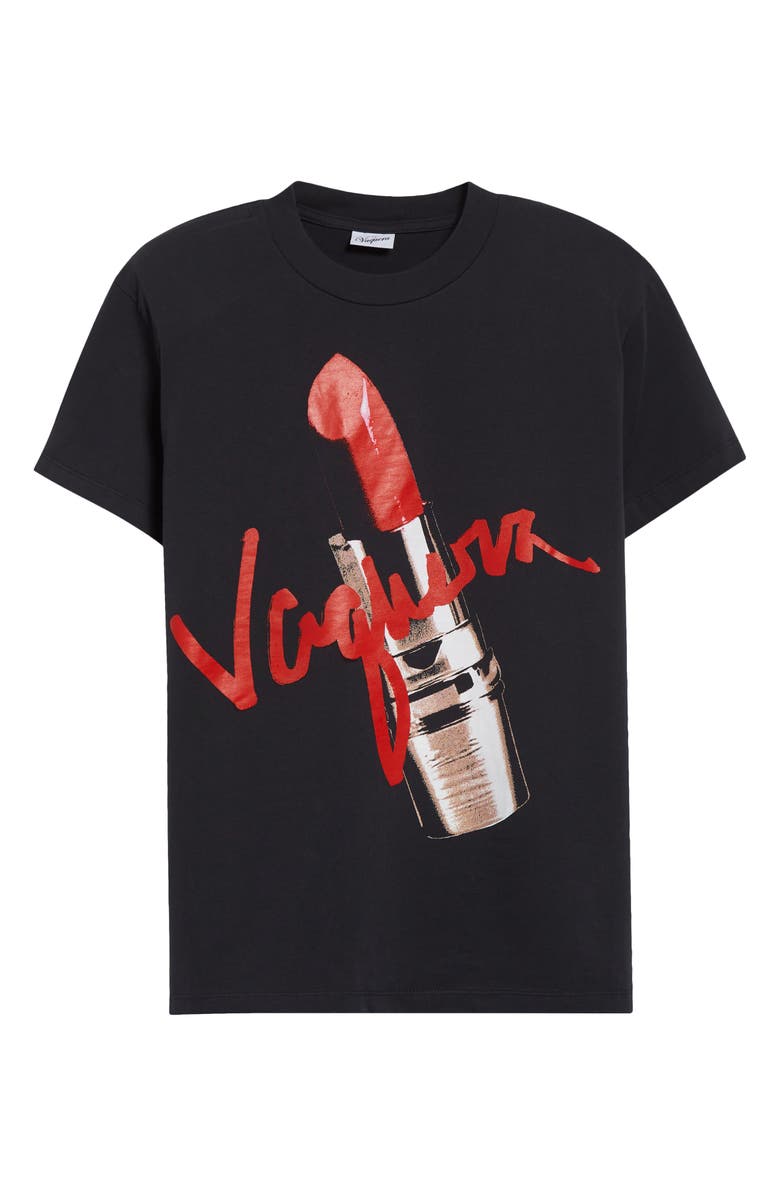 Vaquera Lipstick Cotton Graphic T-Shirt, Alternate, color, Faded Black 1