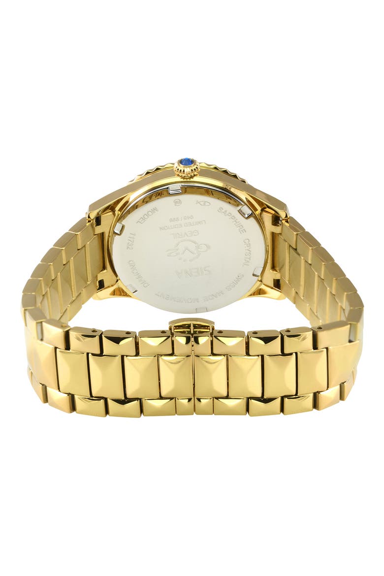 Siena Swiss Quartz Diamond Embellished Bracelet Watch - 0.02ct, 38mm, Alternate, color, GOLD