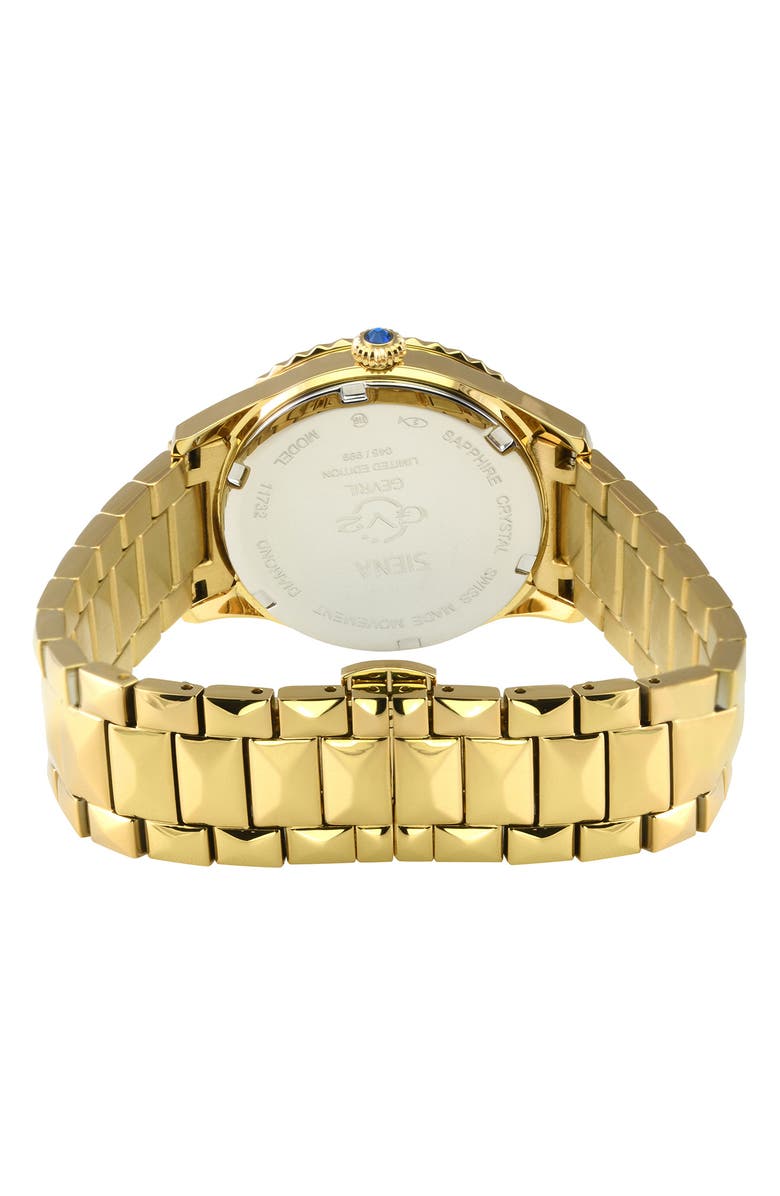 GV2 Siena Swiss Quartz Diamond Embellished Bracelet Watch - 0.02ct, 38mm, Alternate, color, Gold