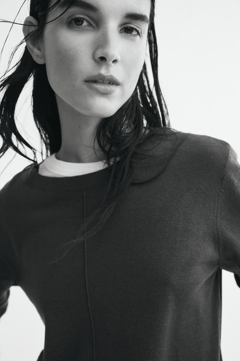 Fine-Knit Sweater, Alternate, color, Dark brown