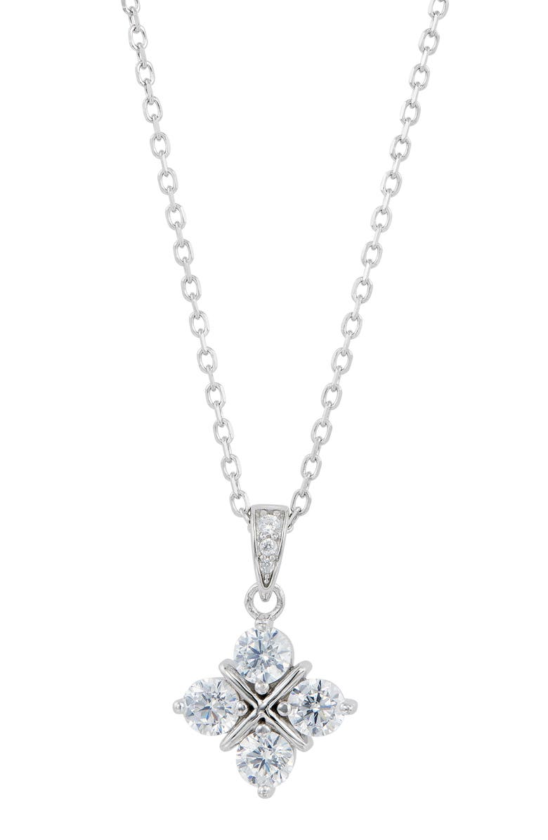 SAVVY CIE JEWELS Cubic Zirconia Grid Pendant Necklace, Main, color, 
