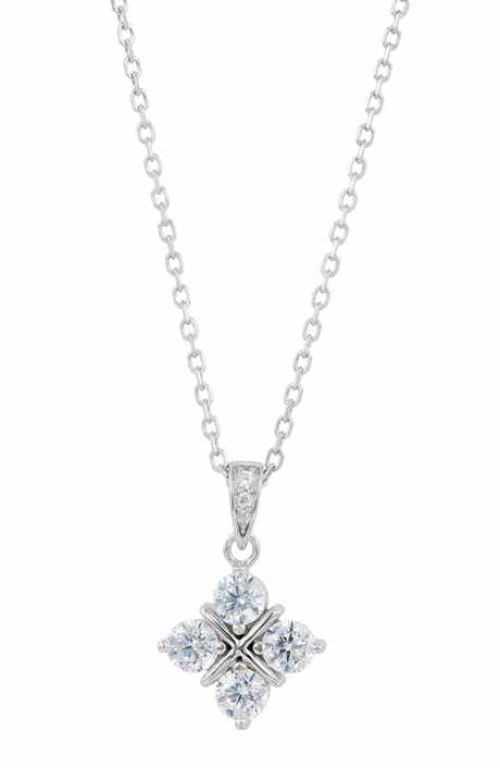 SAVVY CIE JEWELS Cubic Zirconia Grid Pendant Necklace