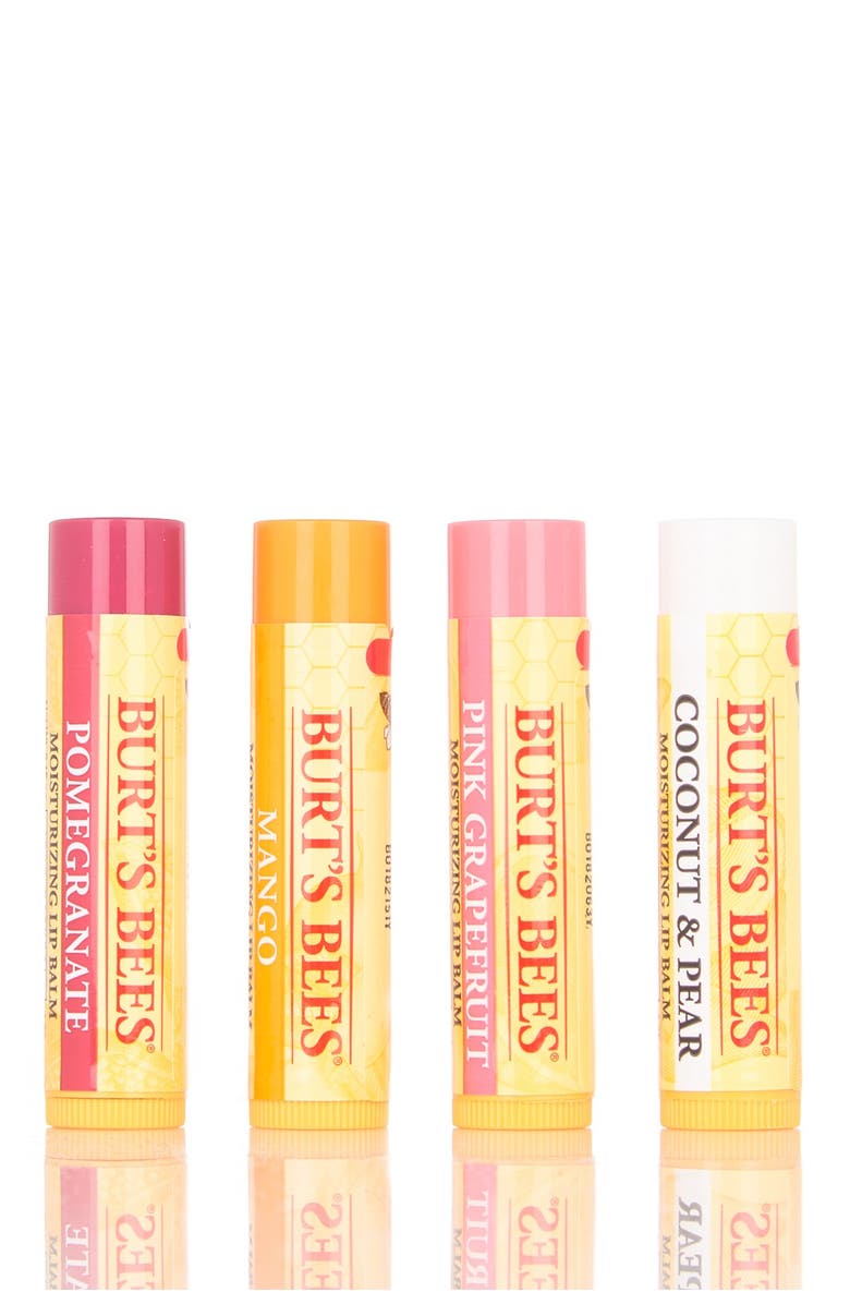 Burt's Bees Superfruit 4-Piece Lip Balm Set, Main, color, 