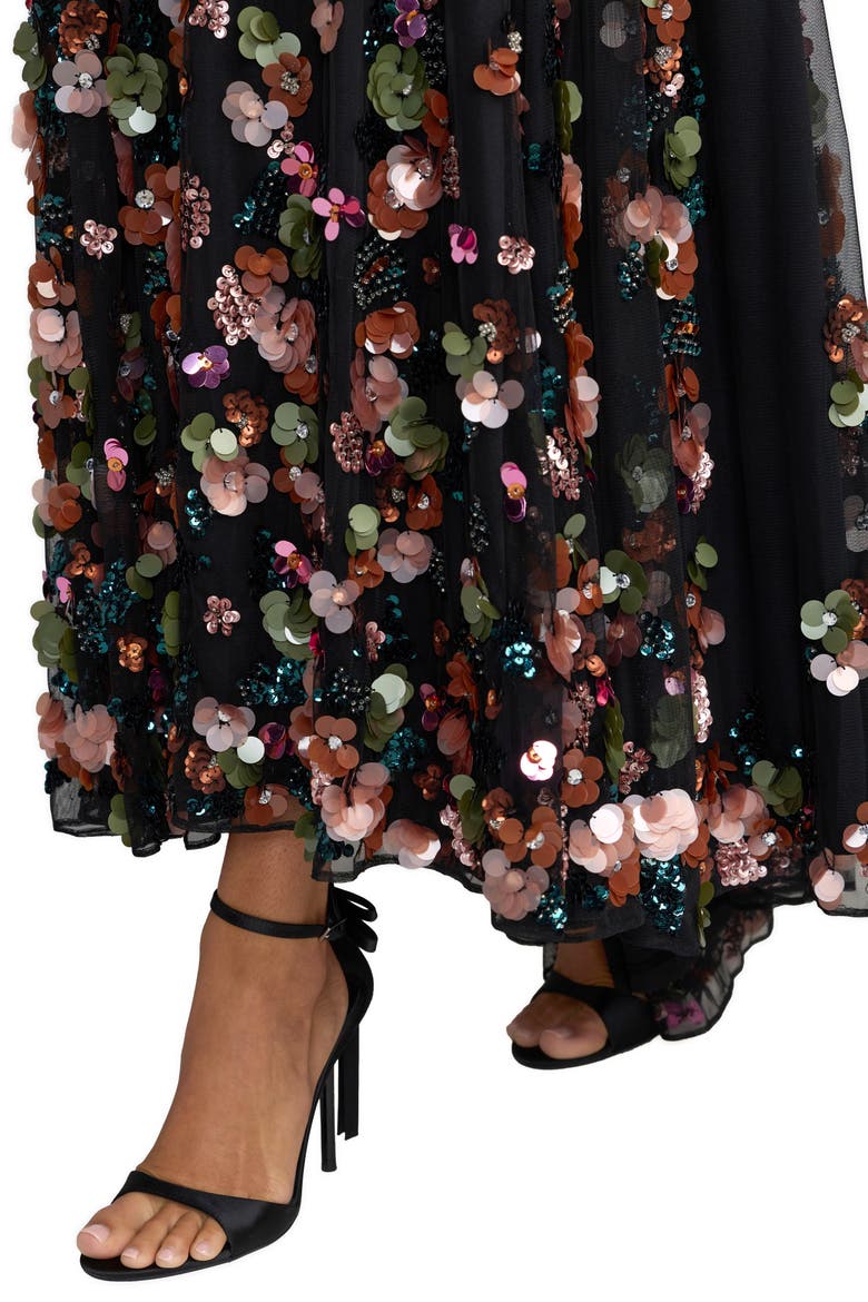 Sequin Embellished Sleeveless High Low Gown, Alternate, color, Black Multi