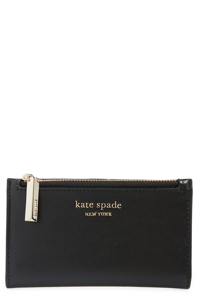 Kate Spade New York small spencer slim leather bifold wallet, Main, color, 