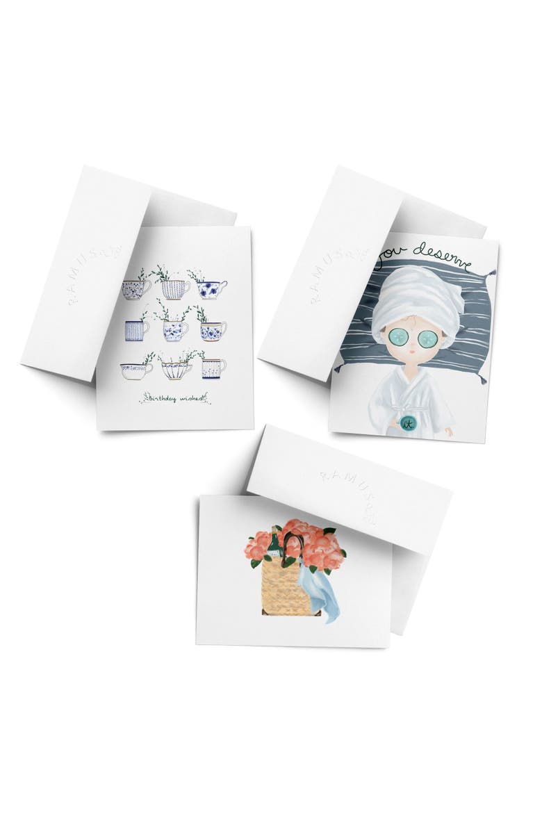 Everyday Greeting Card Pack (3ct) "Tea, Peonies, Spa", Main, color, Multi-Pack