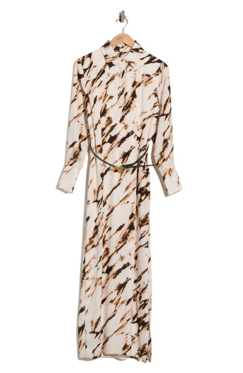 Long Sleeve Belted Shirtdress
