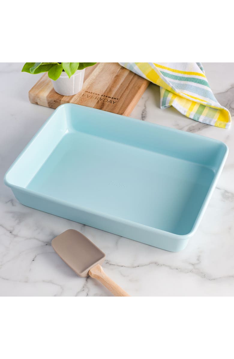 Martha Stewart Everyday 9in x 13in Carbon Steel Nonstick Rectangular Baking Pan, Alternate, color, Turquoise