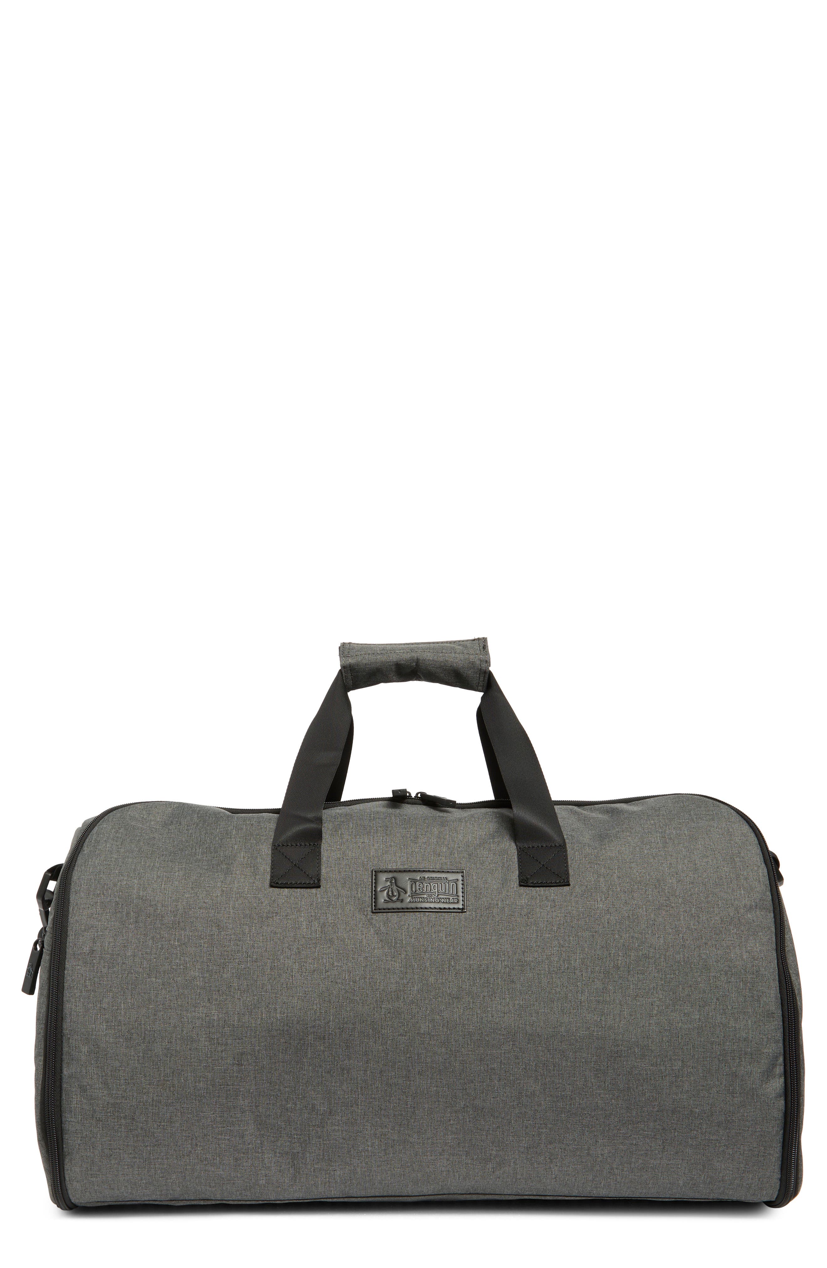 Original Penguin Wardrobe Travel Duffle Bag, Main, color, Grey Crosshatch