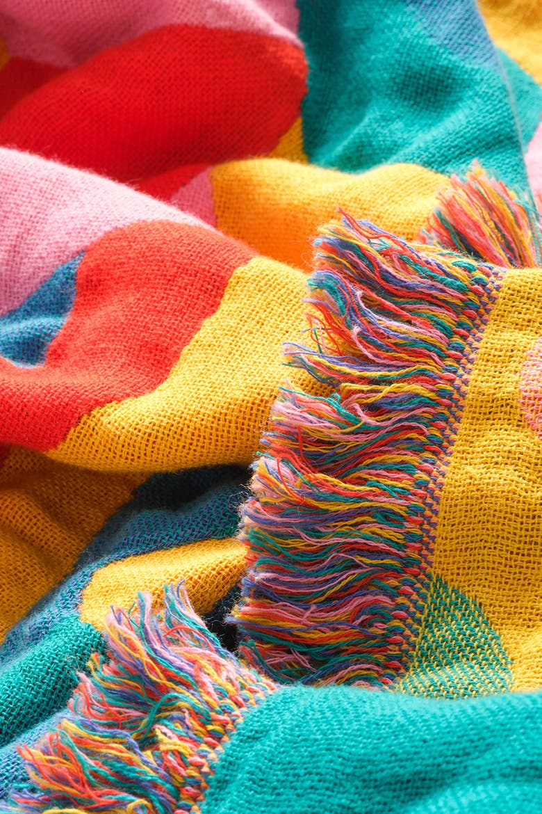 Novelas Fringed Jacquard 100% Cotton Throw Vibe 54X71 In, Alternate, color, Medium Green 311