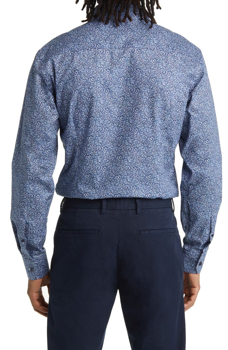 Eton Slim Fit Floral Cotton Dress Shirt, Alternate, color,