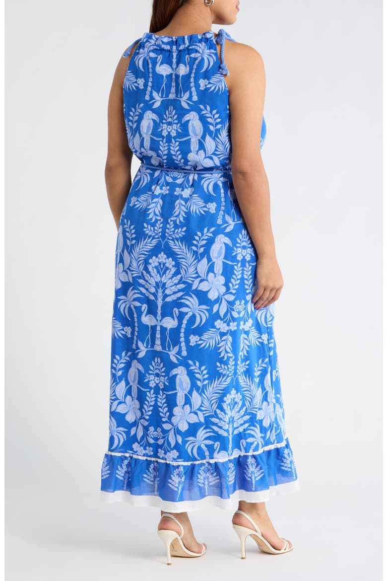 Kimana Floral Cotton Maxi Dress, Alternate, color, COBALT-COMBO