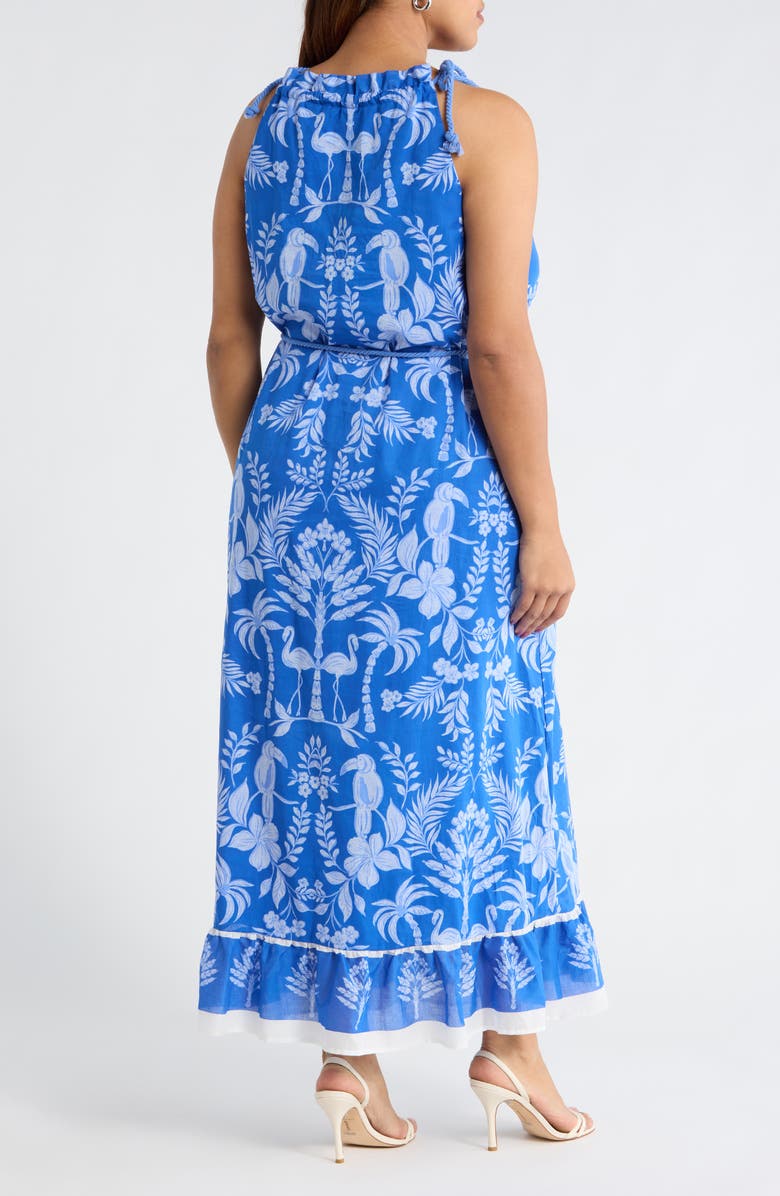 SUGARLIPS Kimana Floral Cotton Maxi Dress, Alternate, color, Cobalt-Combo