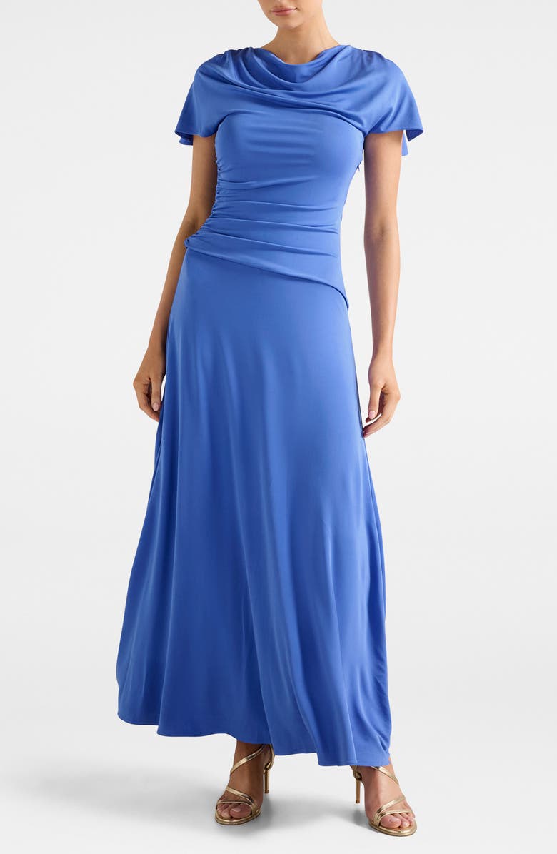 Ever New Gemini Jersey Maxi Dress, Main, color, Cornflower Breeze