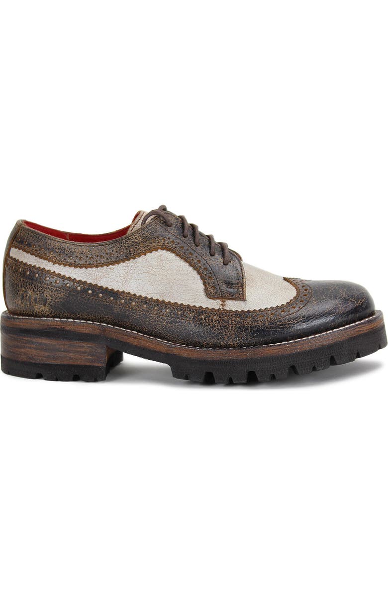 Bed Stu Lita K III Wingtip Shoe, Alternate, color, Black Lux Nectar Lux