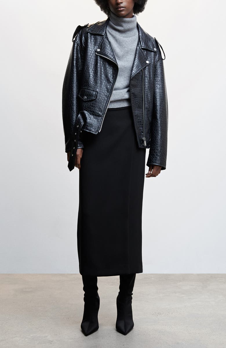 MANGO Wrap Midi Skirt, Alternate, color, 