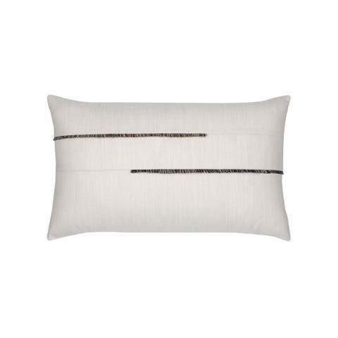 Micro Fringe Lumbar Indoor & Outdoor Woven Accent Lumbar Pillow with chenille accents