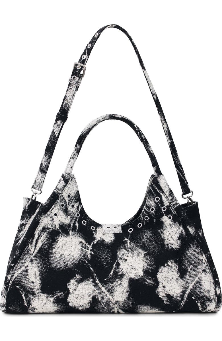 Desigual Buckle Strap Denim Satchel, Alternate, color, Multi