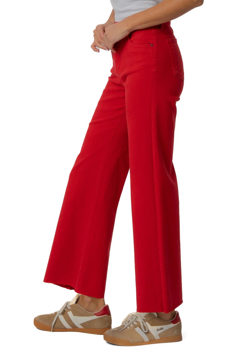 Meg Fab Ab Raw Hem High Waist Ankle Wide Leg Jeans, Alternate, color, TOMATO