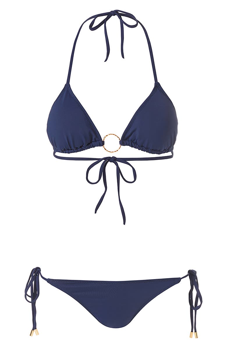 Melissa Odabash Miami Core Ring Triangle Bikini Top, Alternate, color, Navy