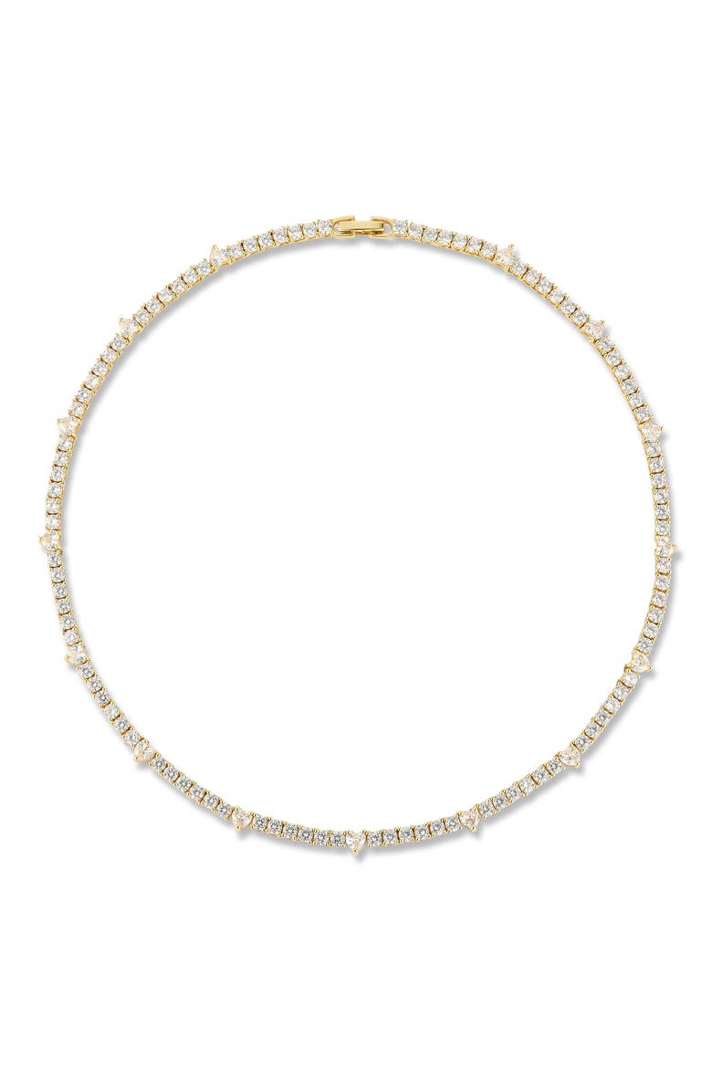 Cubic Zirconia Tennis Necklace, Main, color, GOLD