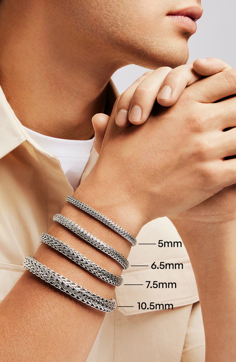 John Hardy Icon Bracelet, Sterling Silver, Pavé, 10.5mm, Alternate, color, Blue Sapphire