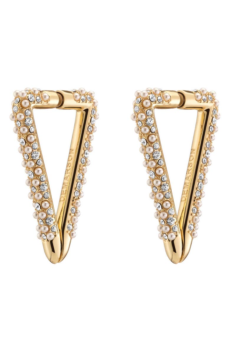 DEMARSON Vera Caviar Imitation Pearl & Pavé Crystal Drop Earrings, Main, color,