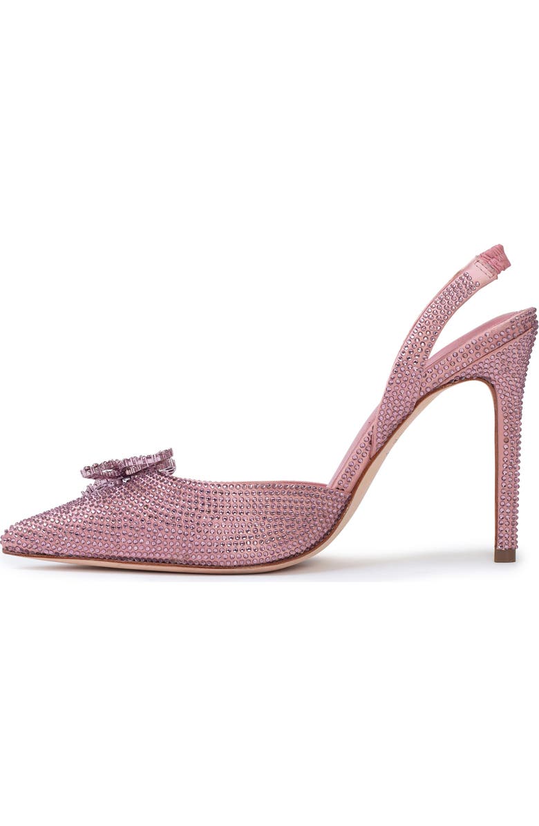 BLACK SUEDE STUDIO Rosalina Crystal Bow Slingback Pump, Alternate, color,