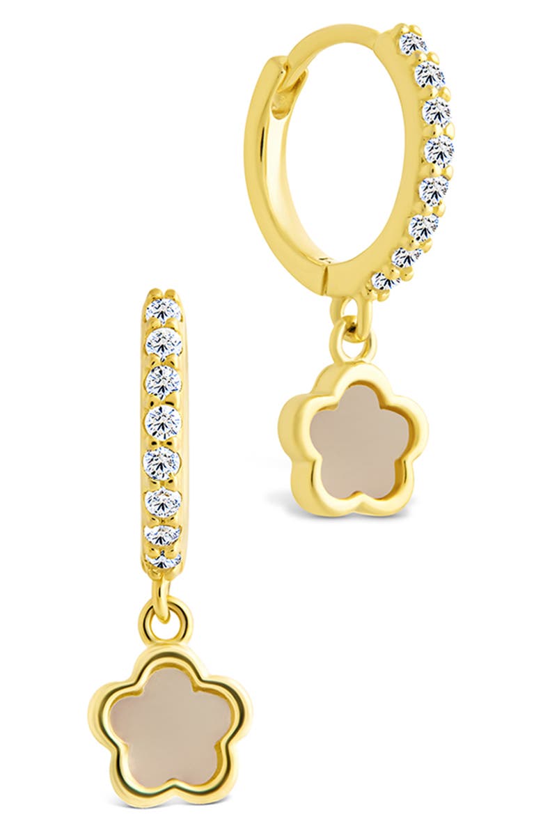 Sterling Forever Faelina Cubic Zirconia Star Drop Huggie Hoop Earrings, Main, color, Gold