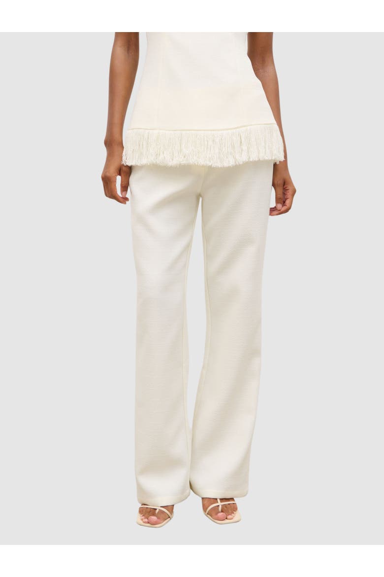 Verona Tweed Straight Leg Trousers, Main, color, Cream
