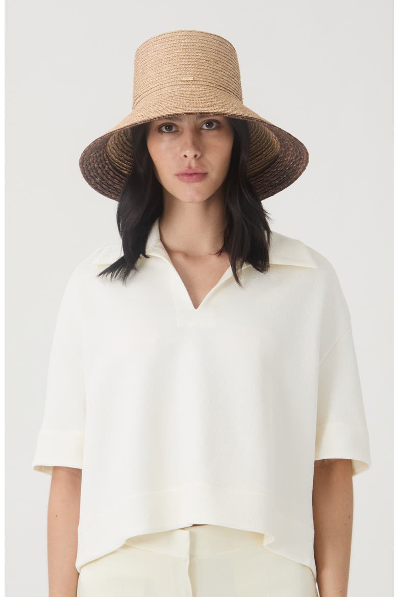 Annabelle UPF 50+ Wide Brim Straw Sun Hat, Alternate, color, CAMEL