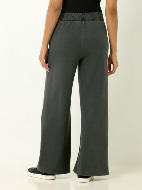 Single Stitch Oversized Wide Leg Pant In Black