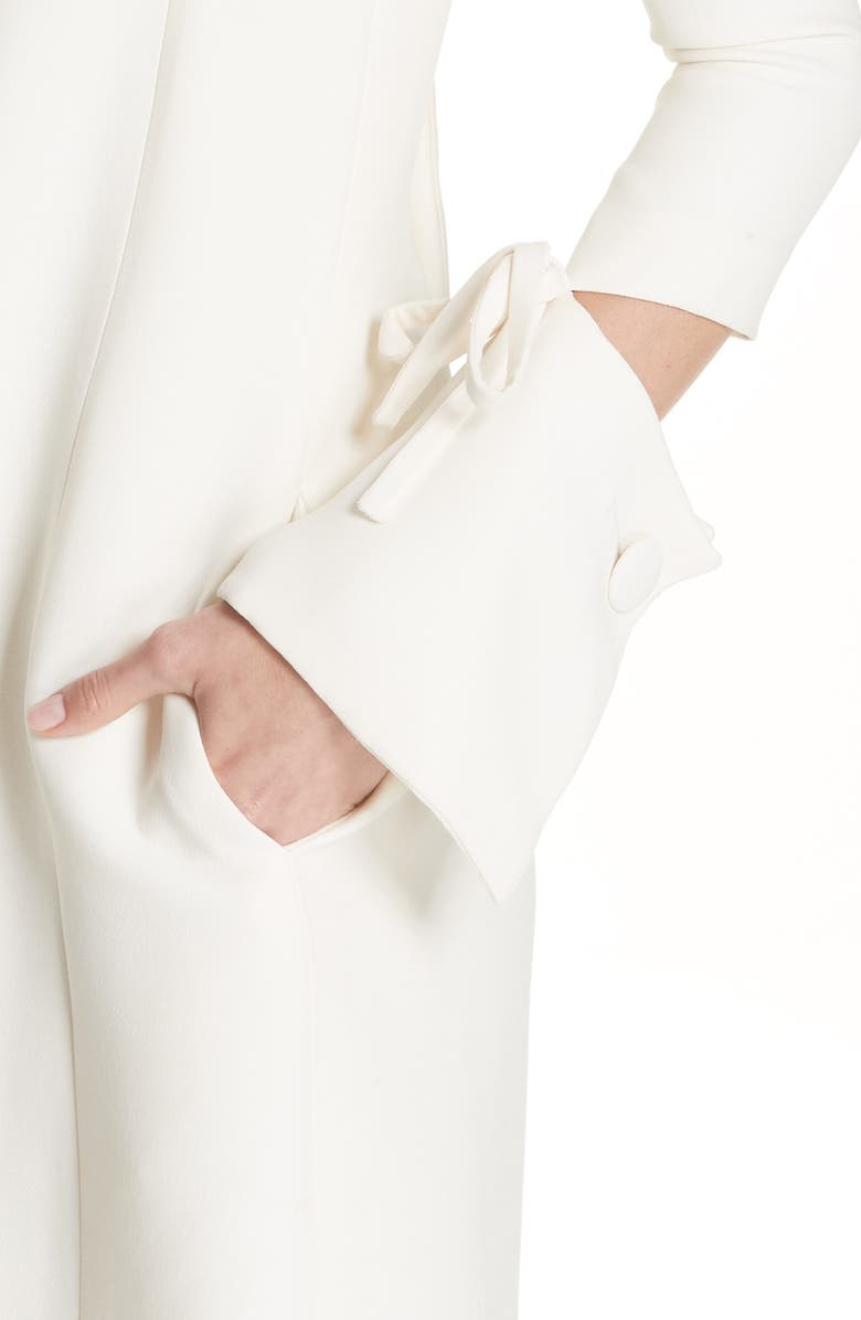 Oscar de la Renta Split Sleeve Wool & Silk Crepe Shift Dress, Alternate, color, 