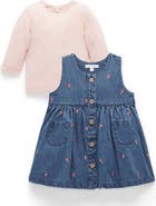 Purebaby Embroidered Pinnie & Top Set