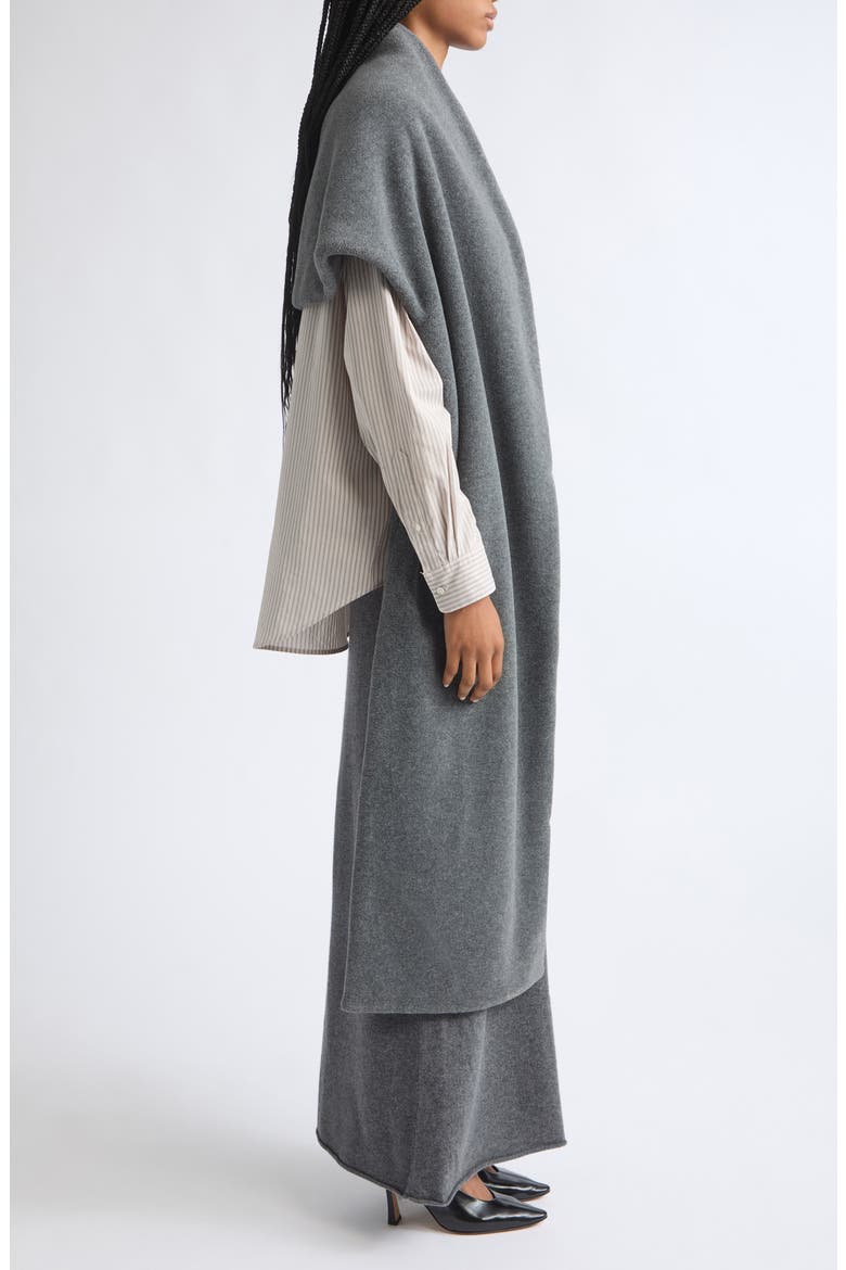 Fleece Cape Coat, Alternate, color, CHARCOAL MELANGE