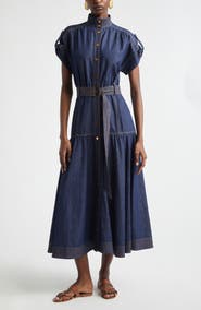 Zimmermann Kindred Spirit Belted Denim Midi Dress