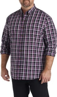 Harbor Bay by DXL Big & Tall Easy-Care Med Plaid Sport Shirt